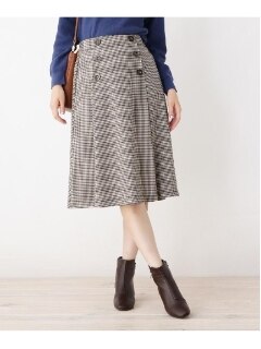 ◆【WEB限定サイズあり】フロントボタンタックＡラインスカート
