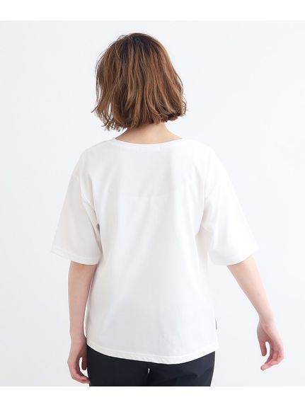 ＜接触冷感・UVカット・ご自宅で洗える＞ロゴプリント5分袖Tシャツ（Tシャツ）grove（グローブ）  19