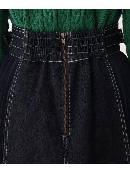 グローブ人気のスカート！デニムサイドプリーツスカート（ひざ丈スカート）grove（グローブ）  11