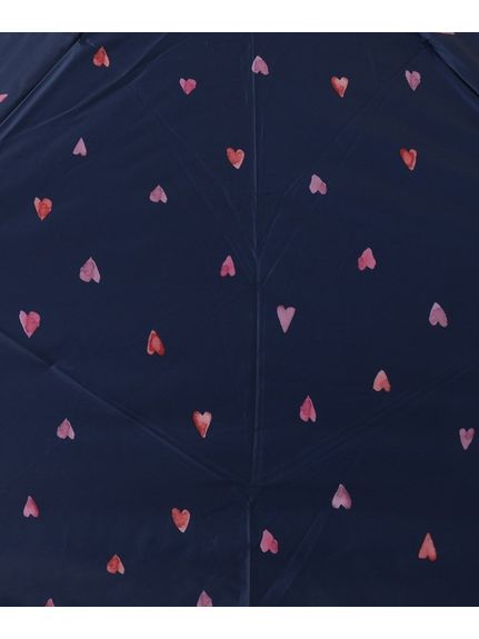 遮光軽量 水彩ハート ミニ 折りたたみ傘（レイングッズ）grove（グローブ）  05