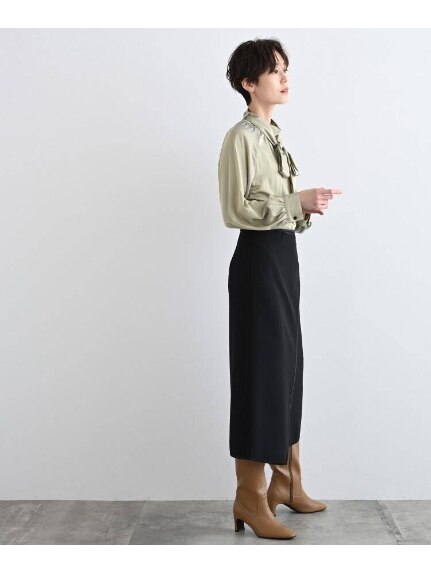 ◆【褒められスカート/洗える/日本製】ラップデザインスカート（ひざ丈スカート）INDIVI（インディヴィ）  26