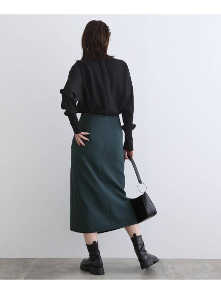 ◆【褒められスカート/洗える/日本製】ラップデザインスカート（ひざ丈スカート）INDIVI（インディヴィ）  35