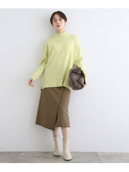 ◆【褒められスカート/洗える/日本製】ラップデザインスカート（ひざ丈スカート）INDIVI（インディヴィ）  52