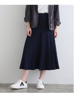 【セールおすすめスカート】ジャガードプリーツニットスカート