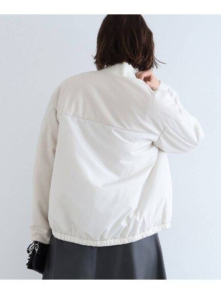 ◆【トレンド！/ノーカラー】中綿ドッキングライトコート
