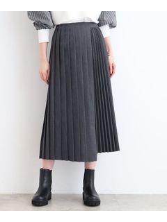 【アシメ】巻き風ロングプリーツスカート