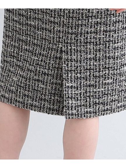 【日本製／SETUP可能】ファンシーツイードスカート（ひざ丈スカート）INDIVI（インディヴィ）  12