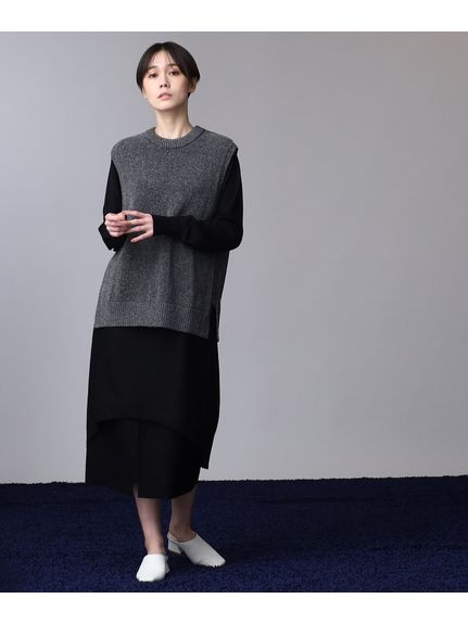 【日本製/エコ】レイヤードデザインスカート（ひざ丈スカート）INDIVI（インディヴィ）  14