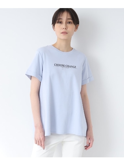 【コットン100％/洗える】AラインフレンチロゴTシャツ（カットソー・プルオーバー）INDIVI（インディヴィ）  02