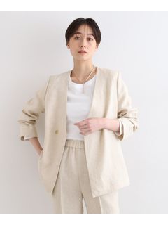 【日本製／SETUP可能／麻100％】カーディガンライクジャケット
