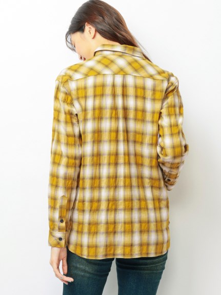 大きいサイズ 柔らか綿混ゆるシルエットヘリンボーンチェックシャツ（シャツ・ブラウス）SMILELAND（スマイルランド (Lー10L)）  02