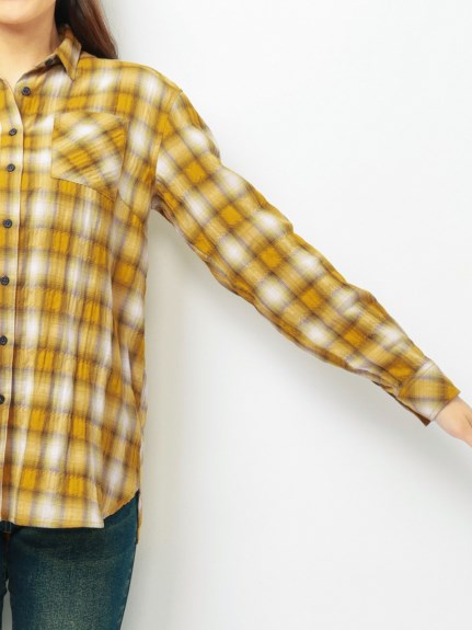 大きいサイズ 柔らか綿混ゆるシルエットヘリンボーンチェックシャツ（シャツ・ブラウス）SMILELAND（スマイルランド (Lー10L)）  13