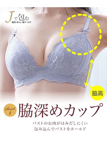 バストがきれいに見える脇高タック入りブラジャー・ショーツセット（トリンプ）（ブラ＆ショーツセット）SMILELAND（インナー・下着）（スマイルランド（インナー・シタギ）） 0 04