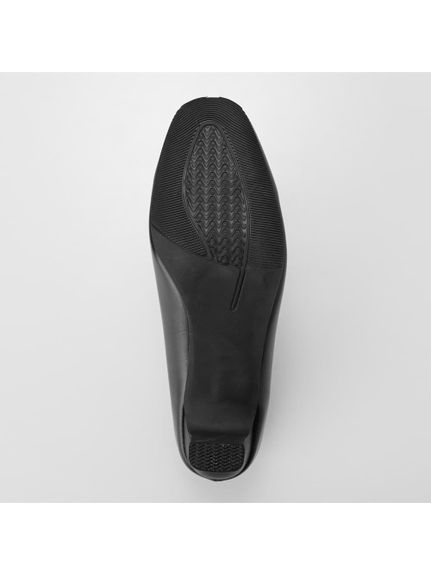 【ゆったり幅広】ブラックスクエアトゥミドルヒールパンプス（制菌・消臭中敷）（選べるワイズ）（パンプス）SMILELAND（靴・バッグ）（スマイルランド（クツ・バッグ）） 0 16