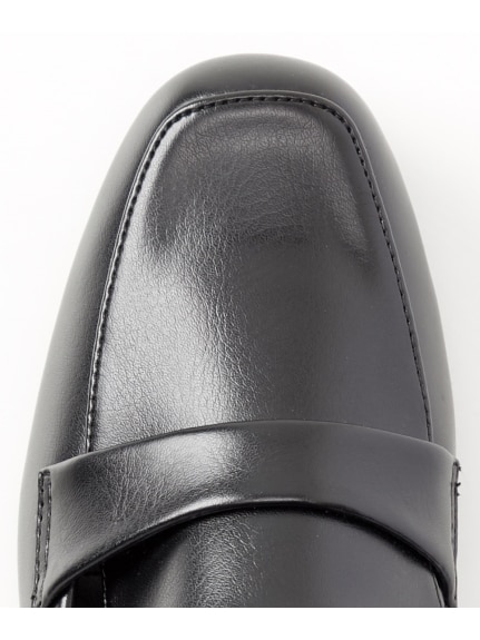 【ゆったり幅広】ブラックスクエアトゥローファーパンプス（制菌・消臭中敷）（選べるワイズ）（ローファーシューズ）SMILELAND（靴・バッグ）（スマイルランド（クツ・バッグ）） 0 12