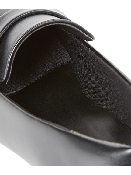 【ゆったり幅広】ブラックスクエアトゥローファーパンプス（制菌・消臭中敷）（選べるワイズ）（ローファーシューズ）SMILELAND（靴・バッグ）（スマイルランド（クツ・バッグ）） 0 17