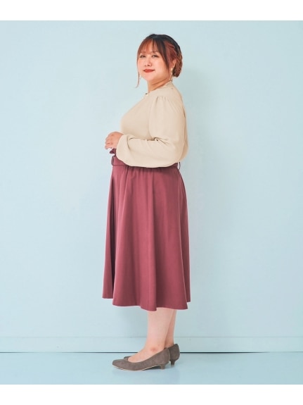 大きいサイズ　ボックスタックフレアスカート（ひざ丈スカート）SMILELAND（スマイルランド (Lー10L)）  18