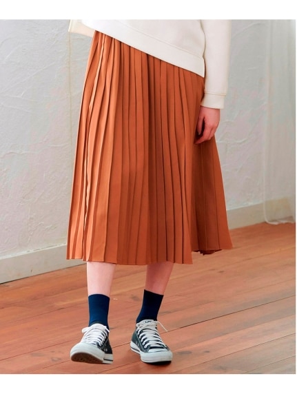 大きいサイズ　プリーツスカート（ひざ丈スカート）SMILELAND（スマイルランド (Lー10L)）  01