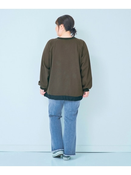 大きいサイズ　よくのびる裾フリンジソフトフレアデニムパンツ（ゆったりヒップ）（ワイドパンツ・ガウチョパンツ）SMILELAND（スマイルランド (Lー10L)）  33
