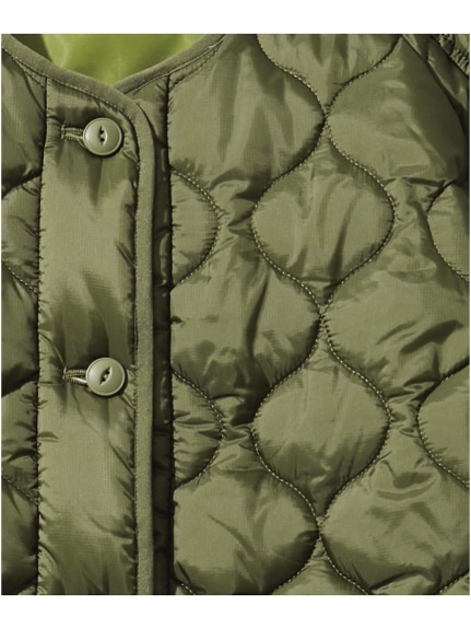 大きいサイズ　ノーカラーキルティングコート（ノーカラージャケット/コート）SMILELAND（スマイルランド (Lー10L)）  06
