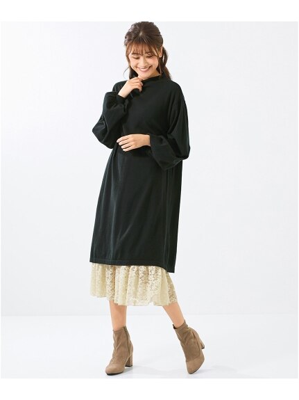 大きいサイズ　裾レースぺチスカート（OtonaSMILE）（ロング丈・マキシ丈スカート）SMILELAND（スマイルランド (Lー10L)）  02