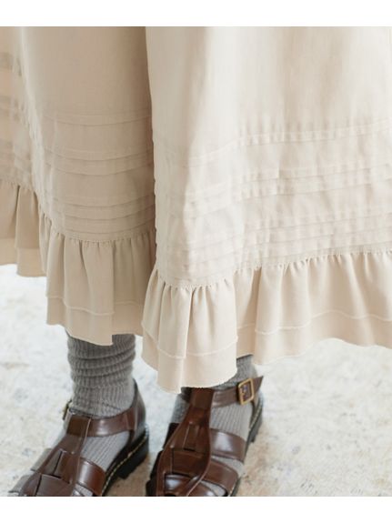 大きいサイズ 綿100％スカート見えする裾フリルワイドパンツ（ゆったりヒップ）（ワイドパンツ・ガウチョパンツ）SMILELAND（スマイルランド (Lー10L)）  08