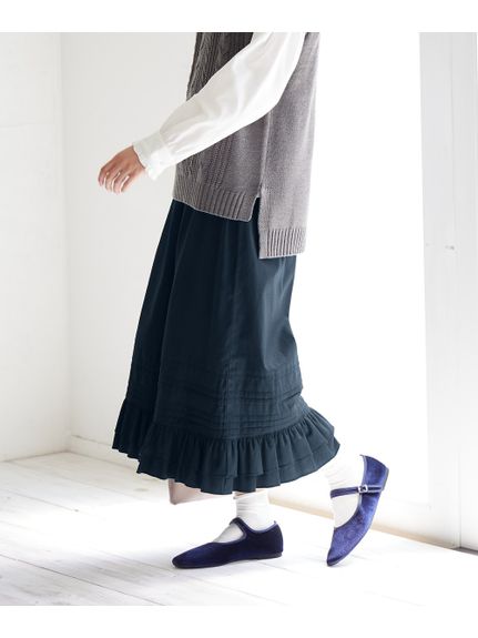 大きいサイズ 綿100％スカート見えする裾フリルワイドパンツ（ゆったりヒップ）（ワイドパンツ・ガウチョパンツ）SMILELAND（スマイルランド (Lー10L)）  10