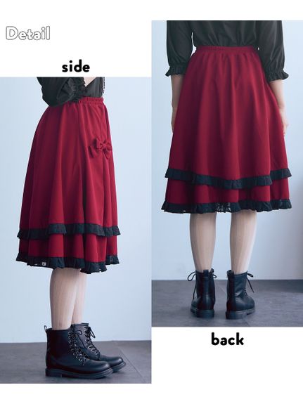 大きいサイズ リボンデコレーションスカート（ひざ丈スカート）SMILELAND（スマイルランド (Lー10L)）  05