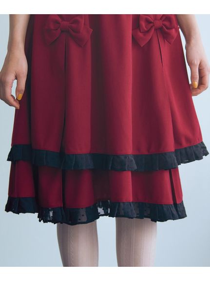 大きいサイズ リボンデコレーションスカート（ひざ丈スカート）SMILELAND（スマイルランド (Lー10L)）  06