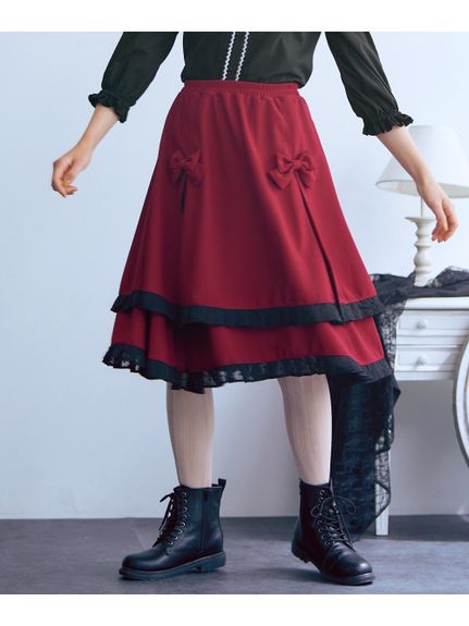 大きいサイズ リボンデコレーションスカート（ひざ丈スカート）SMILELAND（スマイルランド (Lー10L)）  09