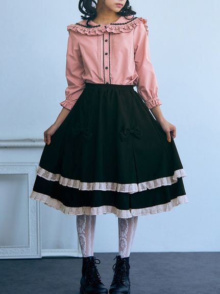 大きいサイズ リボンデコレーションスカート（ひざ丈スカート）SMILELAND（スマイルランド (Lー10L)）  11