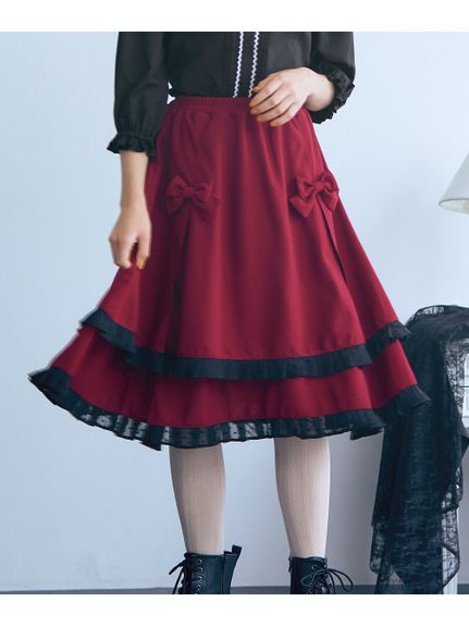 大きいサイズ リボンデコレーションスカート（ひざ丈スカート）SMILELAND（スマイルランド (Lー10L)）  13