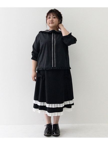 大きいサイズ リボンデコレーションスカート（ひざ丈スカート）SMILELAND（スマイルランド (Lー10L)）  15