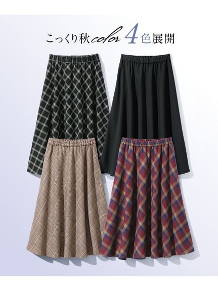 大きいサイズ フレアギャザースカート（ゆったりヒップ）（ひざ丈スカート）SMILELAND（スマイルランド (Lー10L)）  02