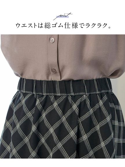 大きいサイズ フレアギャザースカート（ゆったりヒップ）（ひざ丈スカート）SMILELAND（スマイルランド (Lー10L)）  03