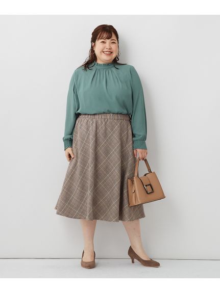 大きいサイズ フレアギャザースカート（ゆったりヒップ）（ひざ丈スカート）SMILELAND（スマイルランド (Lー10L)）  13