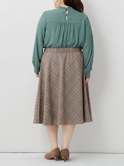 大きいサイズ フレアギャザースカート（ゆったりヒップ）（ひざ丈スカート）SMILELAND（スマイルランド (Lー10L)）  15