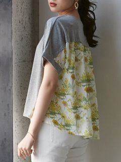 大きいサイズ　【PLANTICA】バックフレアTシャツ