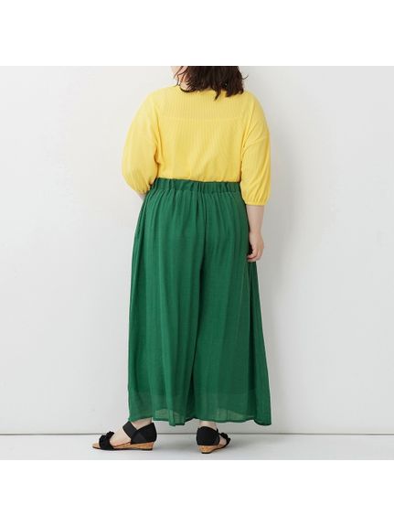 大きいサイズ　スラブ素材のふわっと軽やかスカート見えワイドパンツ（ゆったりヒップ）（ワイドパンツ・ガウチョパンツ）SMILELAND（スマイルランド (Lー10L)）  43
