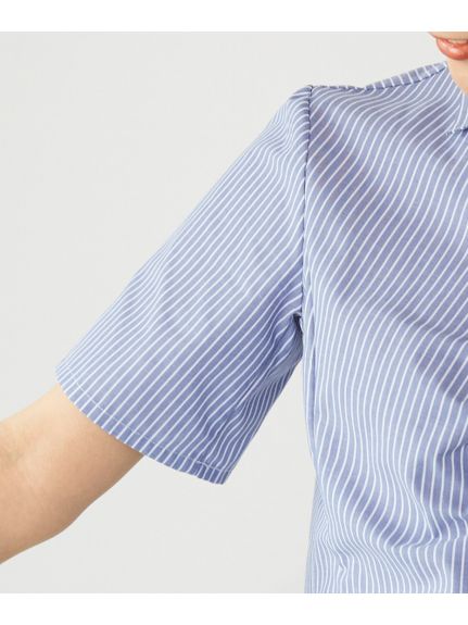 大きいサイズ　形態安定半袖ギャザーシャツ（シャツ・ブラウス）SMILELAND（スマイルランド (Lー10L)） 0 04
