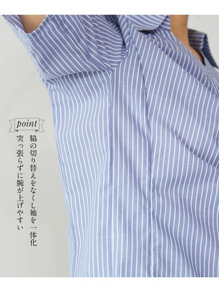 大きいサイズ　形態安定半袖ギャザーシャツ（シャツ・ブラウス）SMILELAND（スマイルランド (Lー10L)） 0 06