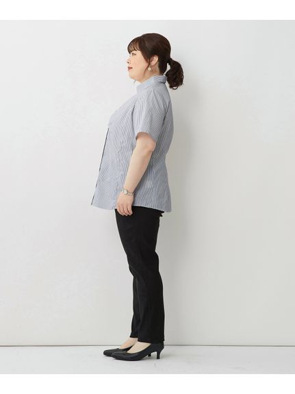 大きいサイズ　形態安定半袖ギャザーシャツ（シャツ・ブラウス）SMILELAND（スマイルランド (Lー10L)） 0 16