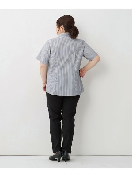 大きいサイズ　形態安定半袖ギャザーシャツ（シャツ・ブラウス）SMILELAND（スマイルランド (Lー10L)） 0 17