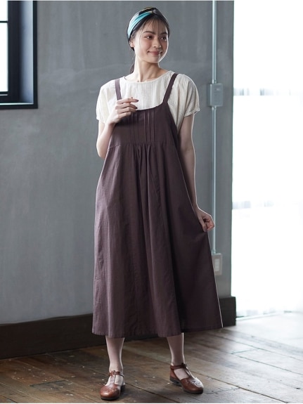 大きいサイズ 綿100％デザインジャンパースカート（ジャンパースカート）SMILELAND（スマイルランド (Lー10L)）  01