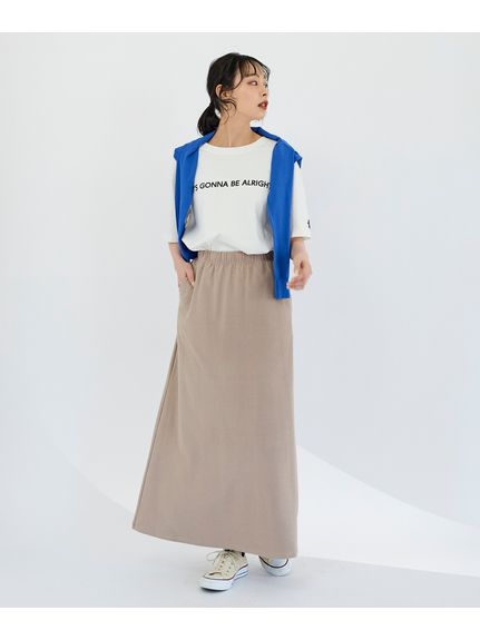 大きいサイズ 2WAYストレッチひんやりカットソーロングスカート（ゆったりヒップ）（ロング丈・マキシ丈スカート）SMILELAND（スマイルランド (Lー10L)）  19