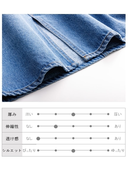 大きいサイズ　デニムAラインスカート（ウエストリボン付）（ゆったりヒップ）（ロング丈・マキシ丈スカート）SMILELAND（スマイルランド (Lー10L)）  12