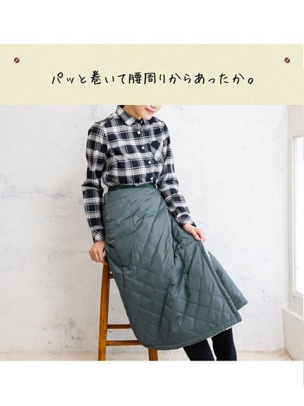 大きいサイズ 裏ボアロングラップスカート（ゆったりヒップ）（ひざ丈スカート）SMILELAND（スマイルランド (Lー10L)）  02