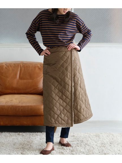 大きいサイズ 裏ボアロングラップスカート（ゆったりヒップ）（ひざ丈スカート）SMILELAND（スマイルランド (Lー10L)）  10