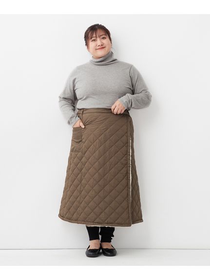 大きいサイズ 裏ボアロングラップスカート（ゆったりヒップ）（ひざ丈スカート）SMILELAND（スマイルランド (Lー10L)）  12