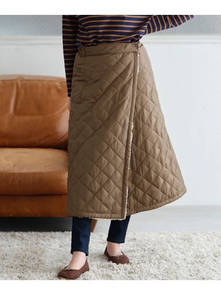 大きいサイズ 裏ボアロングラップスカート（ゆったりヒップ）（ひざ丈スカート）SMILELAND（スマイルランド (Lー10L)）  01